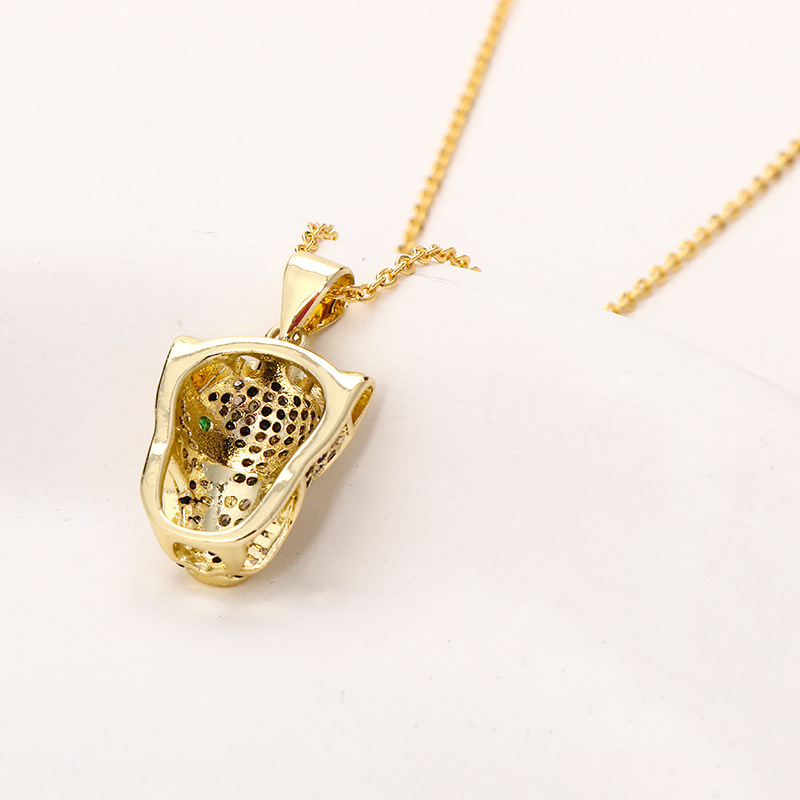 Leopard Head Pendant Necklace Personalized Hip Hop Punk Jewellery_voghion.com