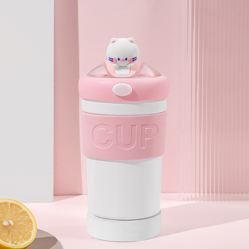 Taza de agua de oficina Taza de paja creativa de doble capa de aislamiento térmico de alta apariencia de gran capacidad de vidrio Ceremonia de Apertura taza de regalo