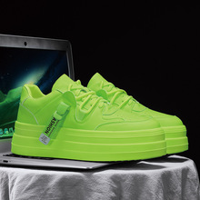网红直播嘻哈街舞鞋男式潮流个性荧光绿艳色运动板鞋潮搭跳舞鞋子
