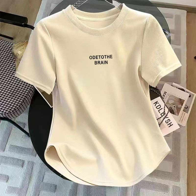 Thirteen Lines レディース ショルダー半袖 Tシャツ レディース 夏用 ネジ付き 年齢軽減 痩身 イレギュラーデザイン ショートトップ|undefined