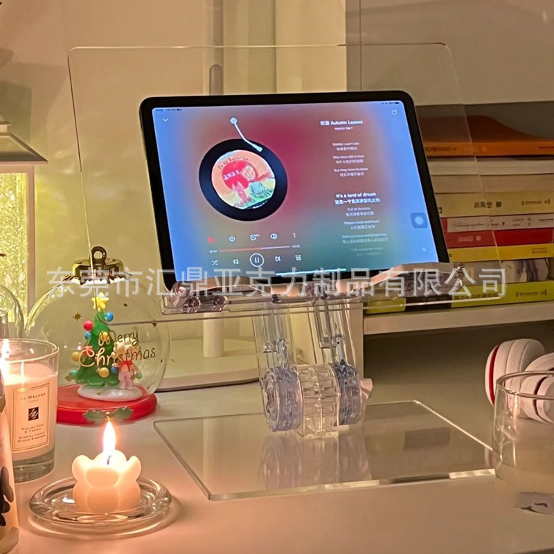 Acrylic Reading Stand Can Be Lifted and Lowered to Adjust Ins Student Desktop Telescopic Reading Stand Transparent Tablet Stand