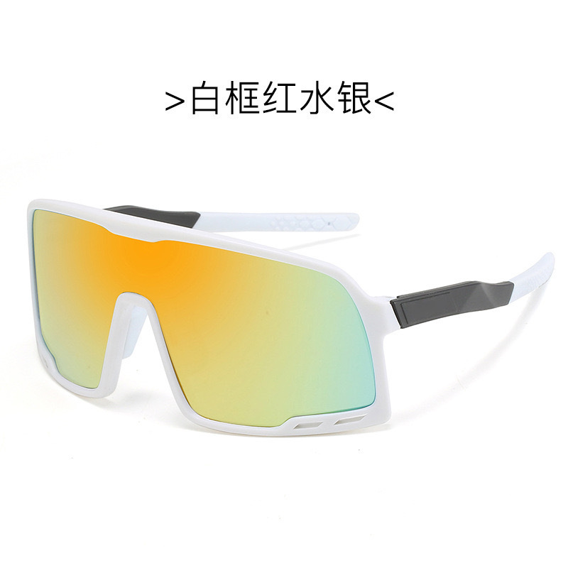 Gafas de ciclismo de moda transfronterizas, gafas deportivas de esquí al aire libre, gafas de sol de montura grande de una pieza, gafas de sol de mercurio reflectantes de colores