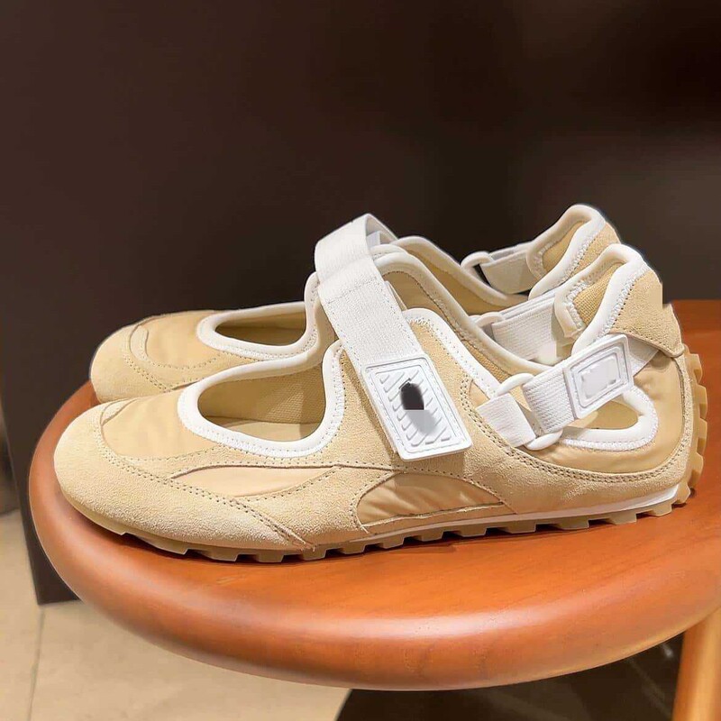 High-End Bv German Training Shoes Orbit Flash Men's and Women's Calfskin Suede Drawstring Flat Low-Top Casual Shoes