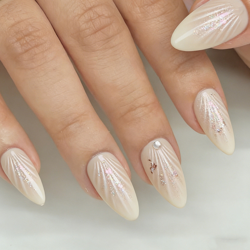 Nail Art Shell Nail Tips Xiaohongshu Wearable Nails with Glue Pure Desire Ins Style Gorgeous Shiny Ocean Kiss Design Nail Art Shell Nail Tips Xiaohongshu Wearable Nails with Glue Pure Desire Ins Style Gorgeous Shiny Ocean Kiss Design