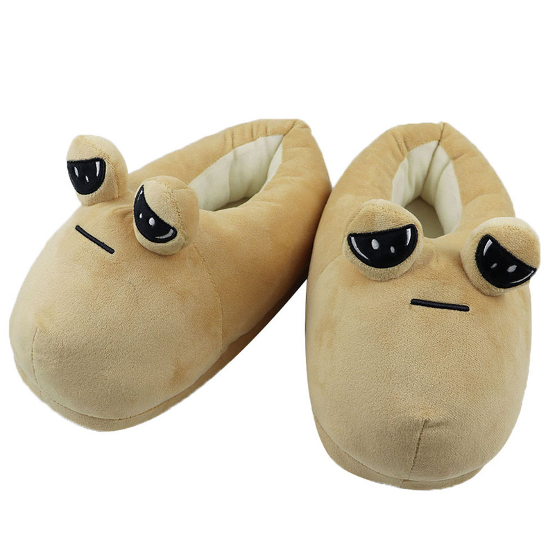 Autumn and winter New my pet alien Pou Plush Slippers snail cute Plush cotton Slippers