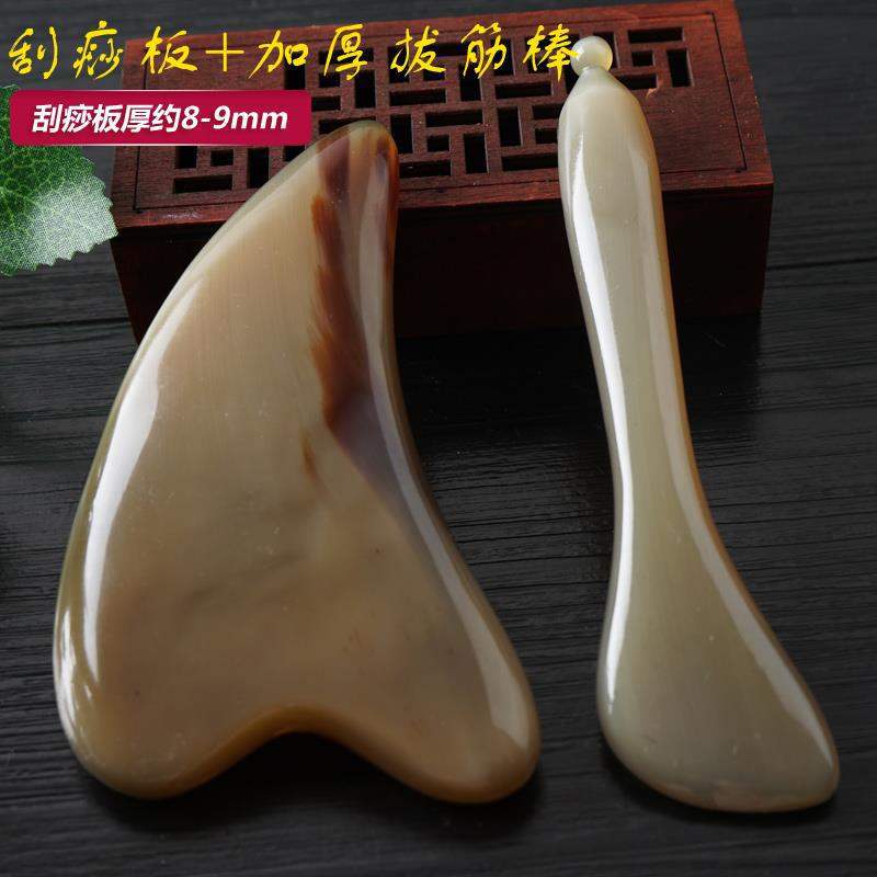 뿔 긁기 보드의 두께는 8mm이고 힘줄 당김 막대의 두께는 6-7mm입니다.