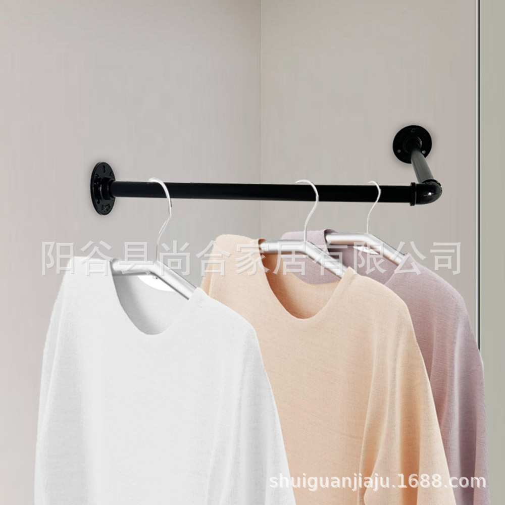 American Industrial Style Retro Iron Pipe Water Pipe Corner Clothes Hanger Hanging Rod Loft Clothes Hanger