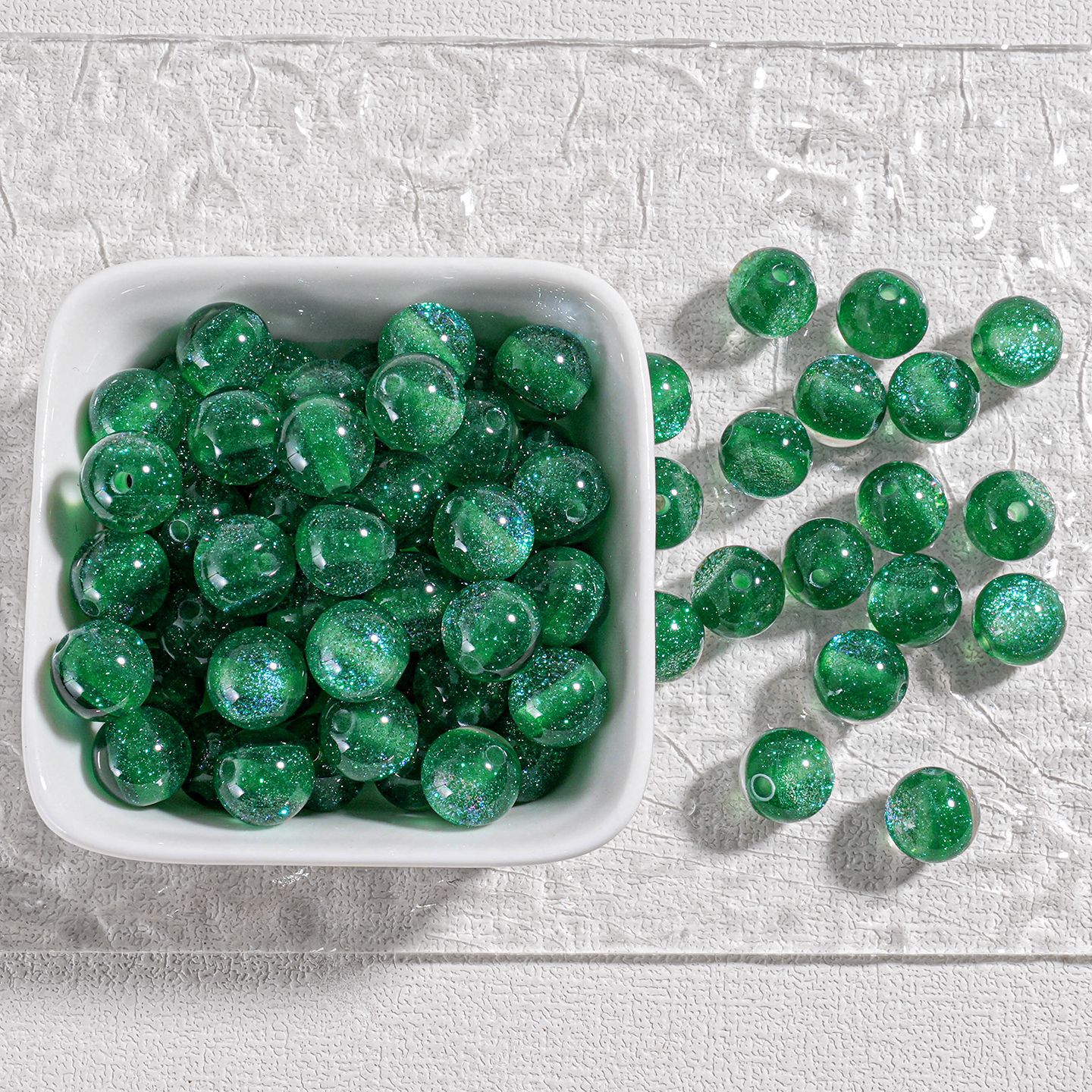 [100 piezas] cuentas de resina brillantes cuentas de ojo de gato cuentas de cielo estrellado diy material de cuentas de cadena de teléfono móvil hecho a mano