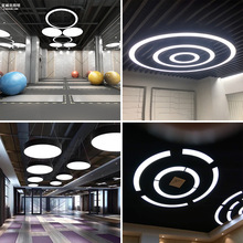 办公室led吊灯圆形空心圆大小环形造型灯商场舞蹈室健身房工业风