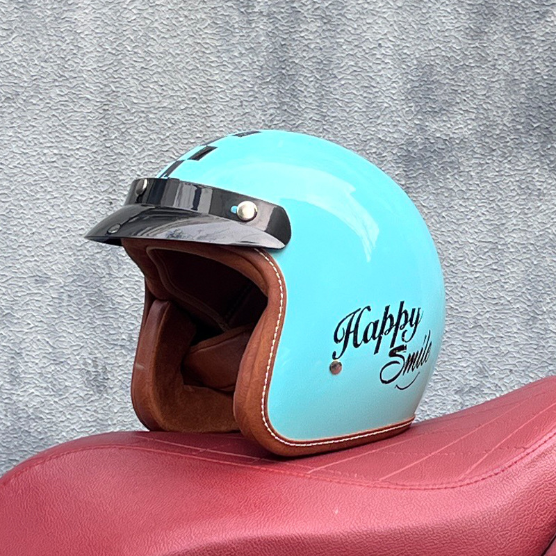 ORZ casco retro para hombres y mujeres certificado 3C motocicleta eléctrica 3/4 casco medio casco cuatro estaciones personalidad universal pareja