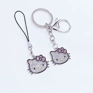 Hello kitty, strap, purse, retro cute pendant, keychain, 2 carat