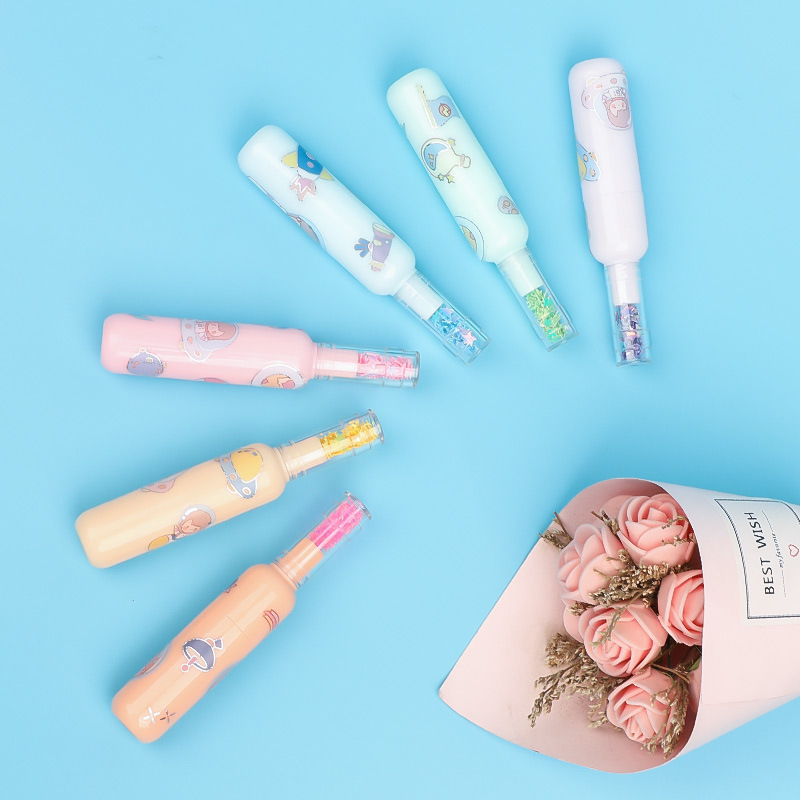 6080 botella de deriva rotulador estudiante diario pluma marcador lindo dibujos animados Etiqueta de dibujos animados botella de vino rotulador