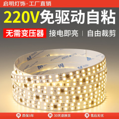 LEDライトストリップ 220V 自己粘着式 家庭用ラインライト 超高輝度 ライトトラック 高電圧COB 防水ラインライト ライン型ライトストリップ