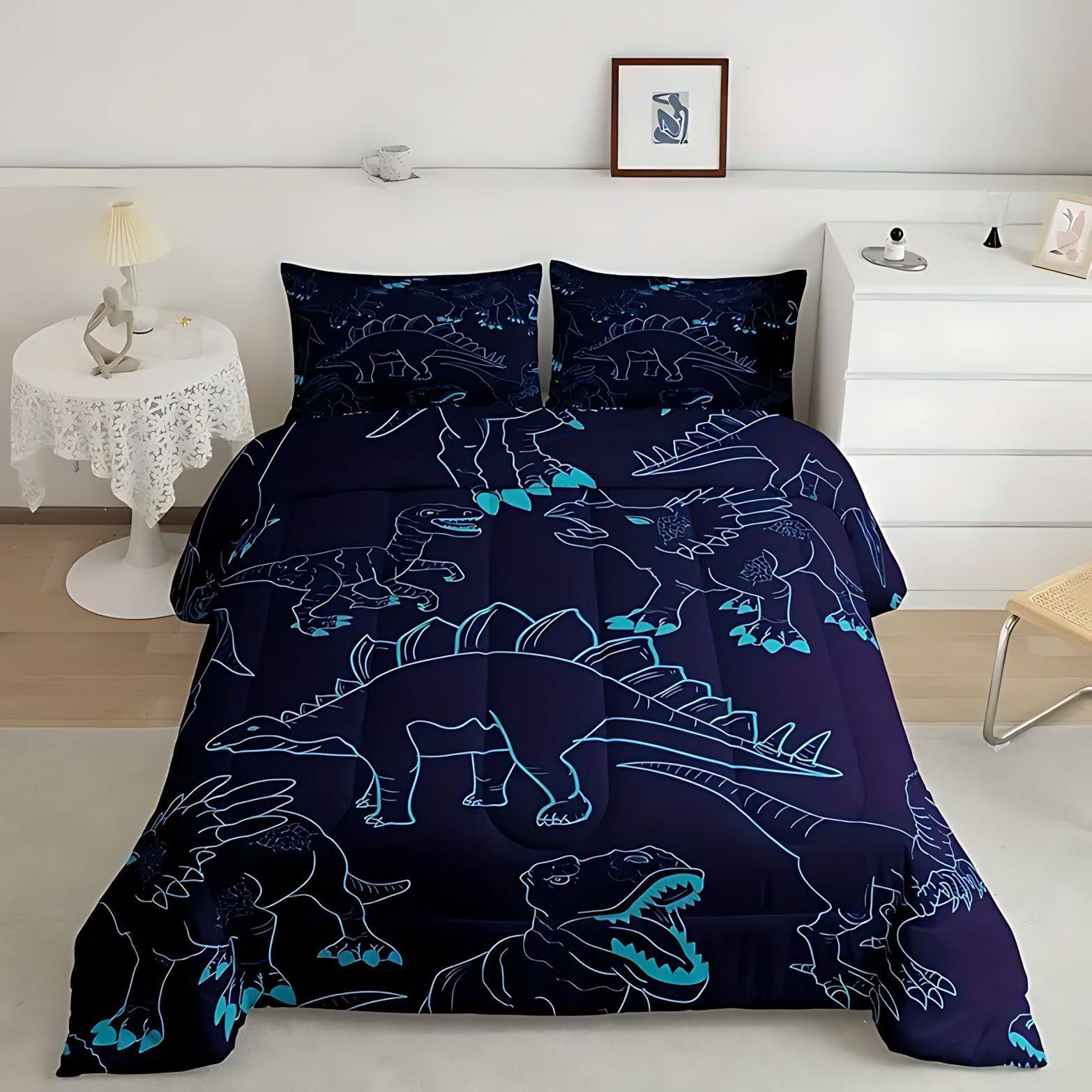 TEMU / JIT transfronterizo nuevo dinosaurio de la selva impresión digital 180gms fuente de fabricantes de quiltos