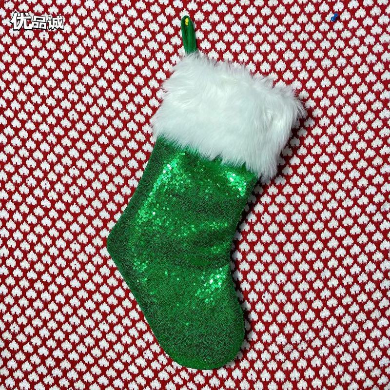 国境を越えた外国貿易の新しいクリスマスの祝日の装飾品の両面のスパンコールの長いぬいぐるみのクリスマスの靴下の子供のプレゼントの袋は飾ります。|undefined
