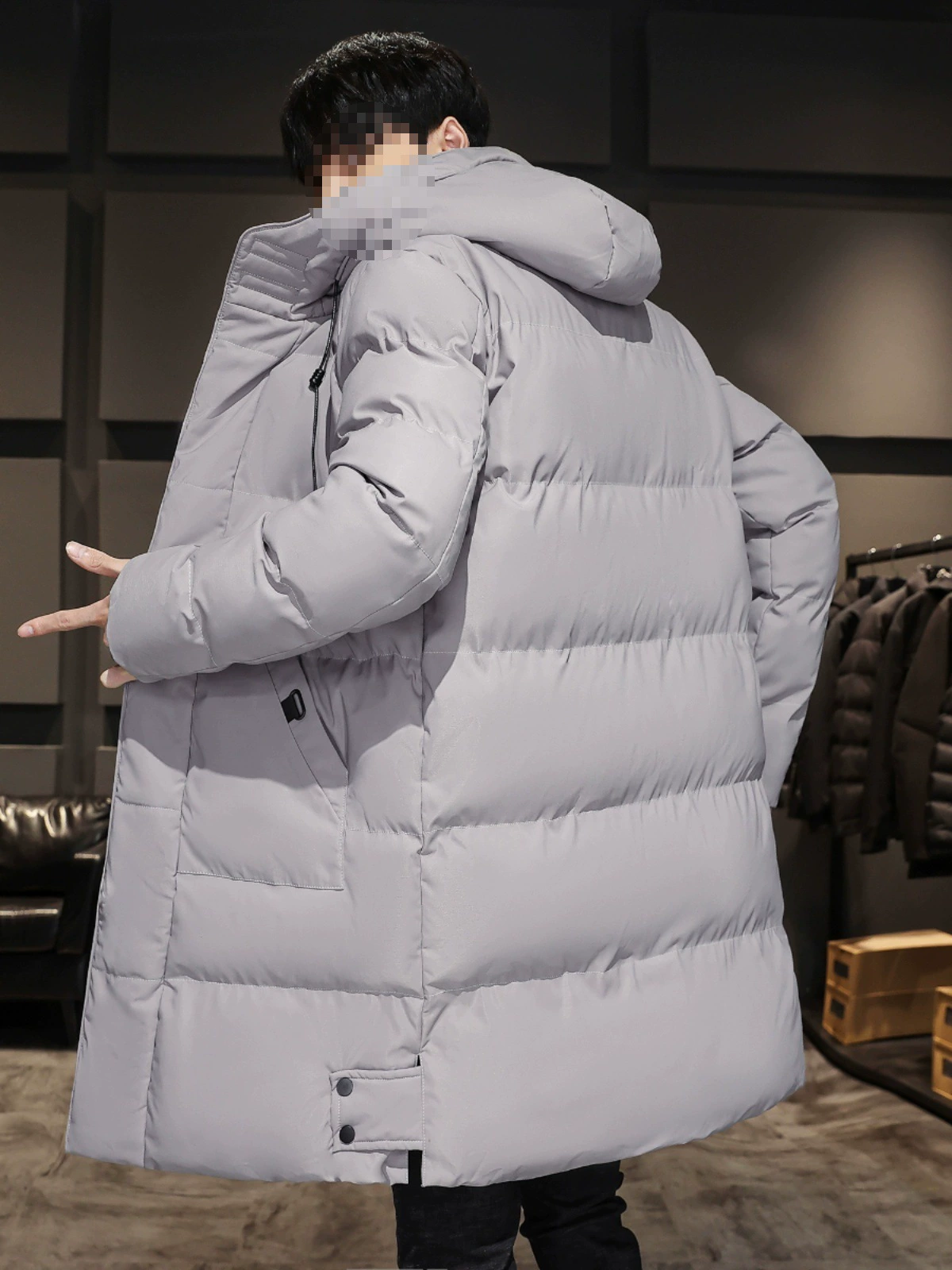 Long demi-season warm down jacket with down, coat, mid-length, oversize, plus size