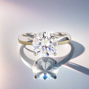 925 silver 1 karat D color VVS clarity classic four claw diamond ring for Christmas Valentine's Day gift