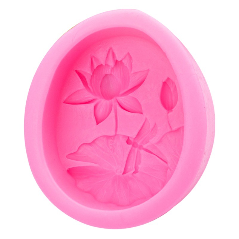 Loto hoja de loto libélula patrón molde silicona jabón hecho a mano creativo yeso aromaterapia