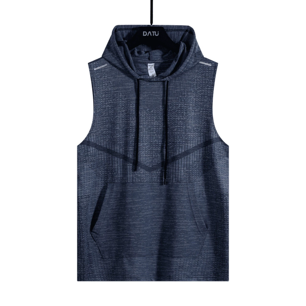 Новый мужской пуловер без рукавов с капюшоном, футболка с короткими рукавами, быстросохнущий свободный дышащий однотонный впитывающий пот жилет для фитнеса