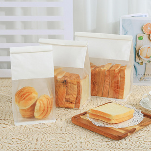 Toast Packaging Bag Potato Wire Roll-up Self-sealing Bag Kraft Color Fresh Baked Sliced Bread Packaging Bag