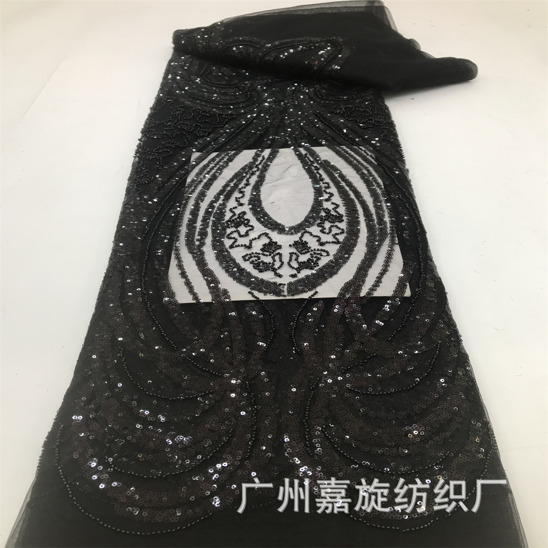 Fabricante directo de tóteme africano esquinilla cuentas tela de malla Europa y América vestido de boda vestido de noche vestido de rendimiento de escenario encaje image 10