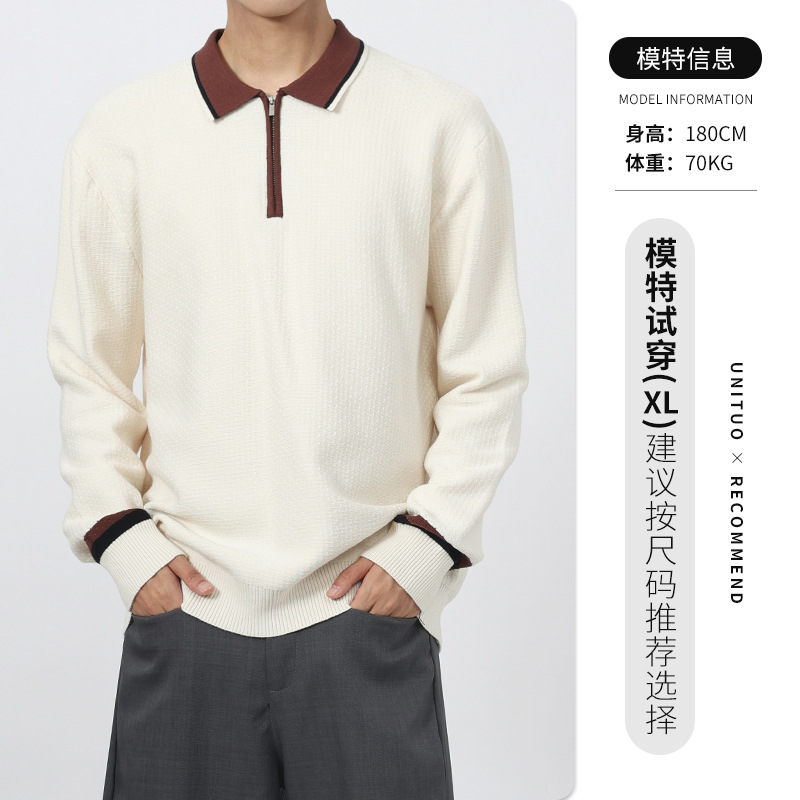 1688 comercio exterior transfronterizo ropa de hombre polo camiseta de punto de alto nivel con solapa polo camiseta de negocios casual camiseta al por mayor
