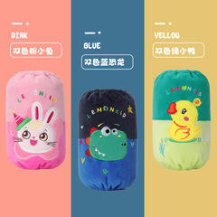 檸檬寶寶韓版卡刺繡花袖套時尚短款水晶絨布兒童防污護袖冬季套袖