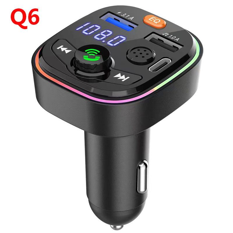 Car FM transmitter Bluetooth hands-free MP3 player ambiance light PD fast charging dual USB charging 3.1A