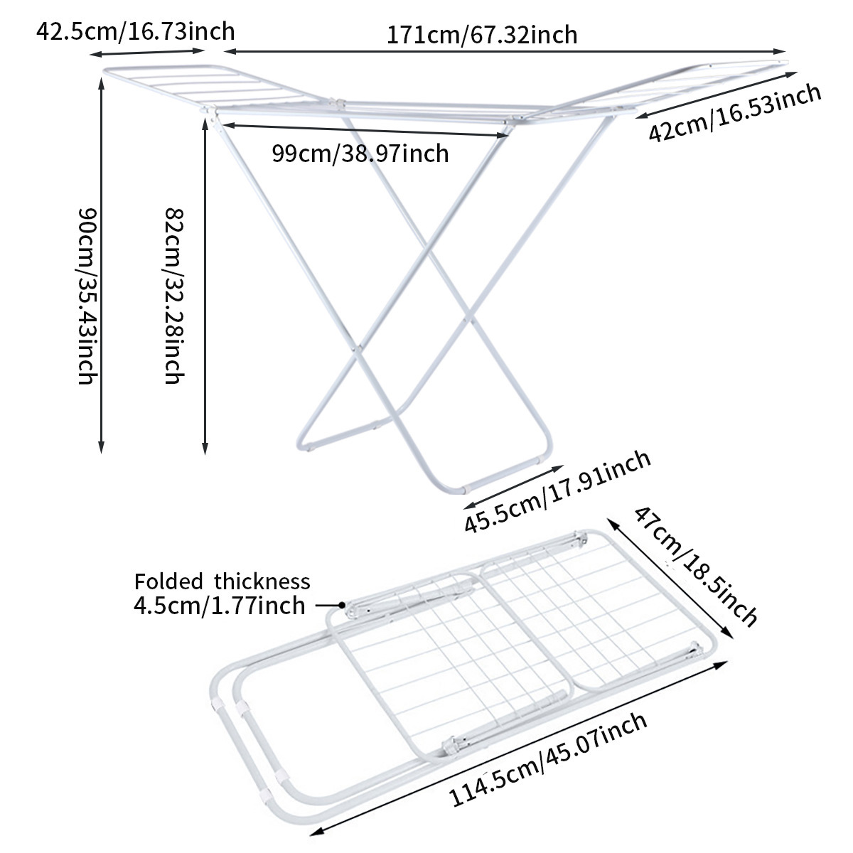 Transfronterizo tipo X piso percha de secado de ropa balcón plegable percha de secado de ropa interior y exterior sin instalación percha de secado de ropa al por mayor