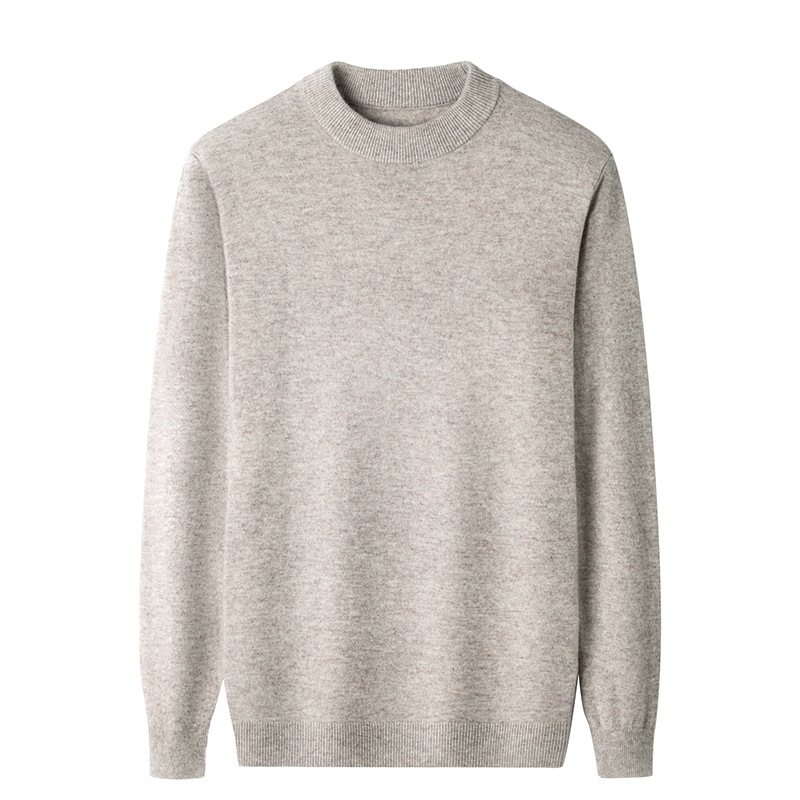 [100 메리노 울] 블랙 크루 넥 스웨터 남자 2024 겨울 두껍게베이스 퓨어 울 스웨터