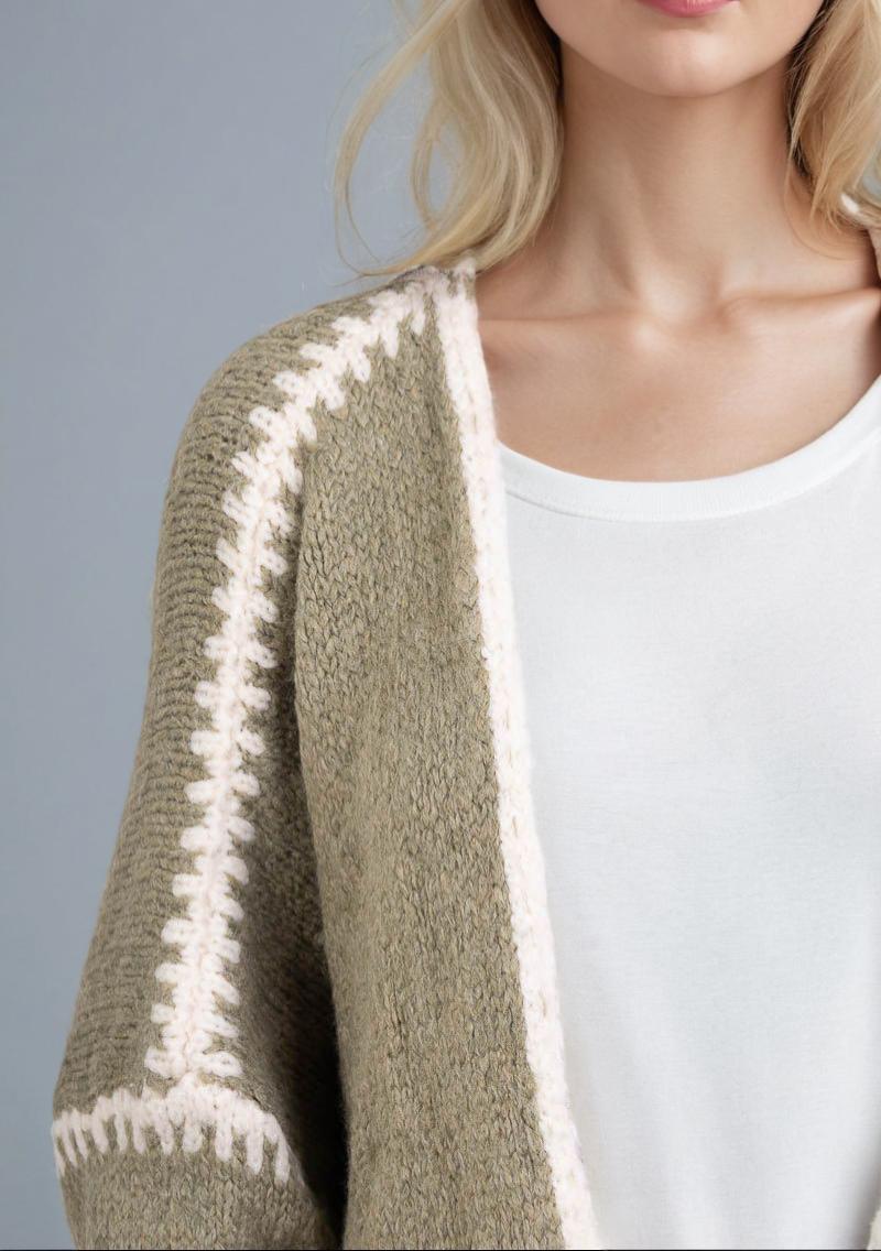 420g Weight Long Sleeve Sleeve Length Placket Placket Type Polyester Fabric Type Long Top Length Cardigan, Sweater Tops Type Daily Occasion Collarless Neckline Loose Fit Type Color Block Pattern Winter, Spring, Autumn Season Women's Gender Vacation Style Wholesale Women's Vacation Color Block Long Sleeve Sweaters & Cardigans 26