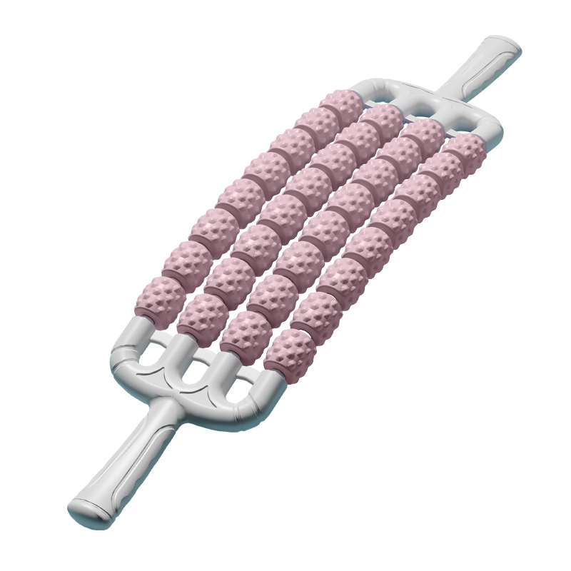 Upgraded thickened 32-bead [four rows bendable] pink massage stick