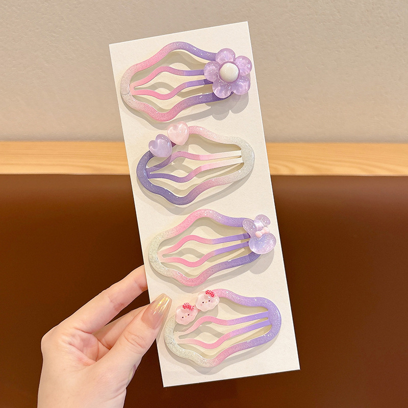 Clip de cabello coreano para adolescentes frente feminina broche clip de cabello rosa pequeño clip lateral dulce lindo tocado de cabello