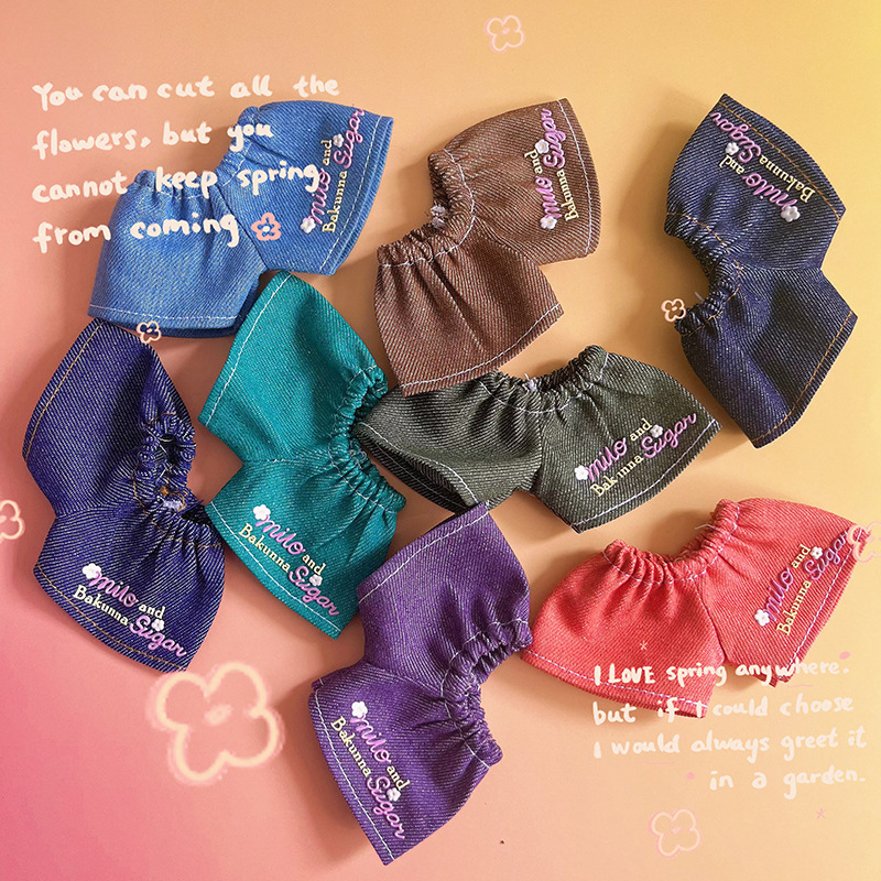 No Ironing Required] Doll Clothes Without Ironing, 17cm Plush Doll Cotton Doll Denim Jacket, Denim Shorts