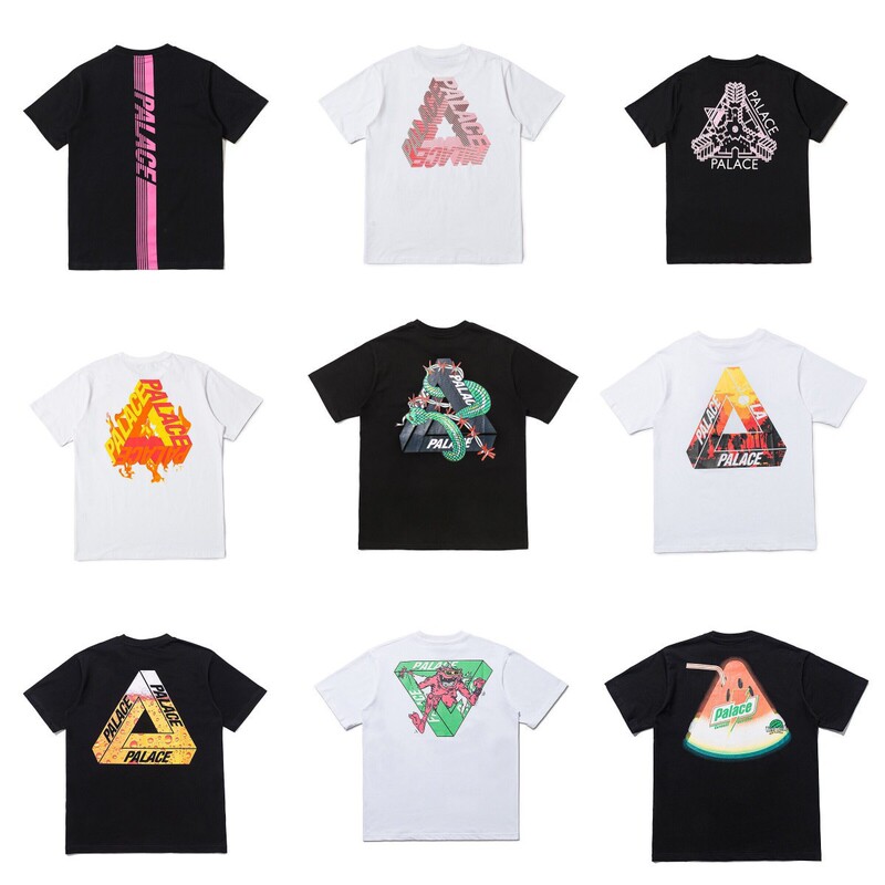 Cross-Border Export European and American Trendy Brand Palace Triangle Double Yarn Printing High-Quality Men's and Women's Casual Short-Sleeved T-Shirts