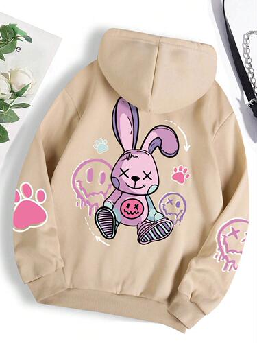 Hip-Hop Street Casual Print Women's Sweatshirt Fashion Loose New Sport Top Winter Fleece Jacket