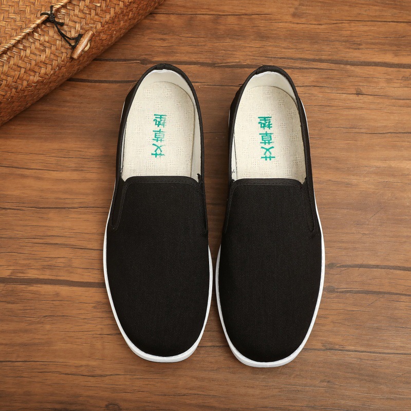 New Mugwort Men's Cloth Shoes Thick-Soled Non-Slip Dad Shoes Breathable Flat Driving Shoes Manufacturer Men's Shoes Dropshipping