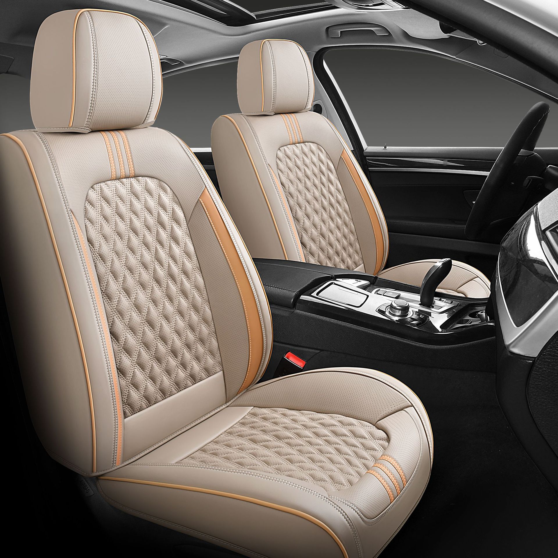 9D Full-Coverage Car Seat Cover, Universal for All Seasons, Breathable and Ventilated for Summer, Perforated Leather Seat Cover, Comfortable Car Cushion