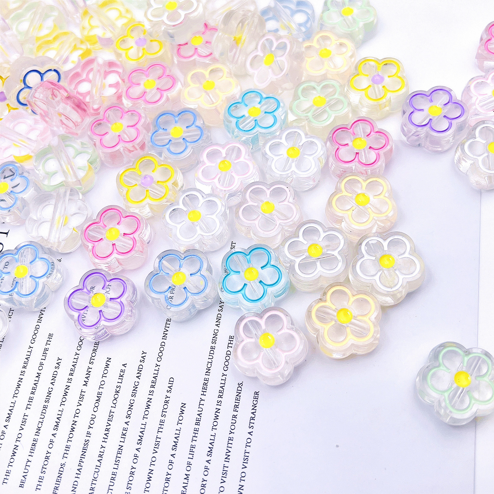 1 Piece Arylic Flower Beads display picture 2