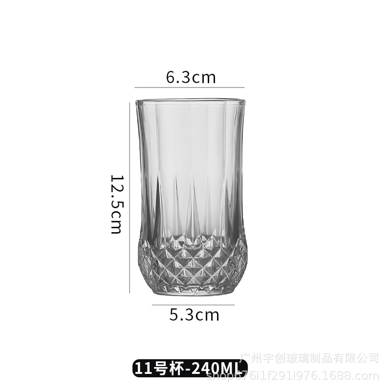 240ML 다이아몬드 바닥 키 큰 컵