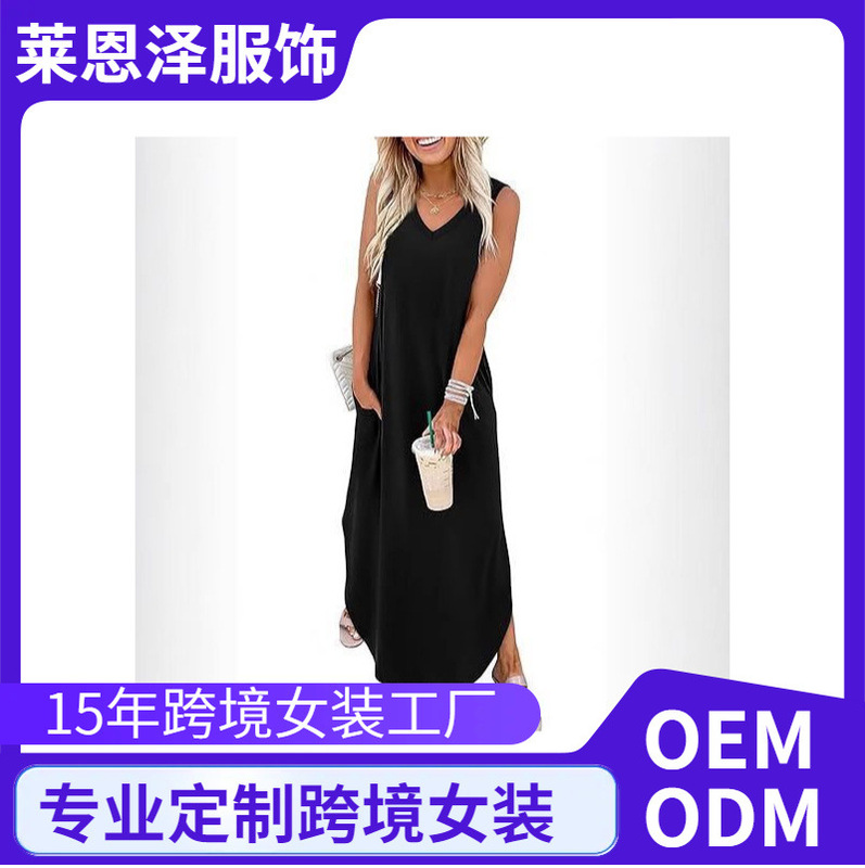 2025 Cross-Border Summer Dress, Ultra-Long Dress, Vacation Beach Tank Dress with Pockets, Amazon Independent Site 2025 Cross-Border Summer Dress, Ultra-Long Dress, Vacation Beach Tank Dress with Pockets, Amazon Independent Site