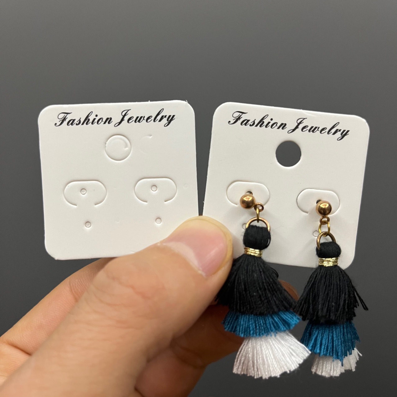 正方形耳饰包装卡纸耳钉卡片耳环吊牌耳夹纸卡4X4饰品包装diy配件