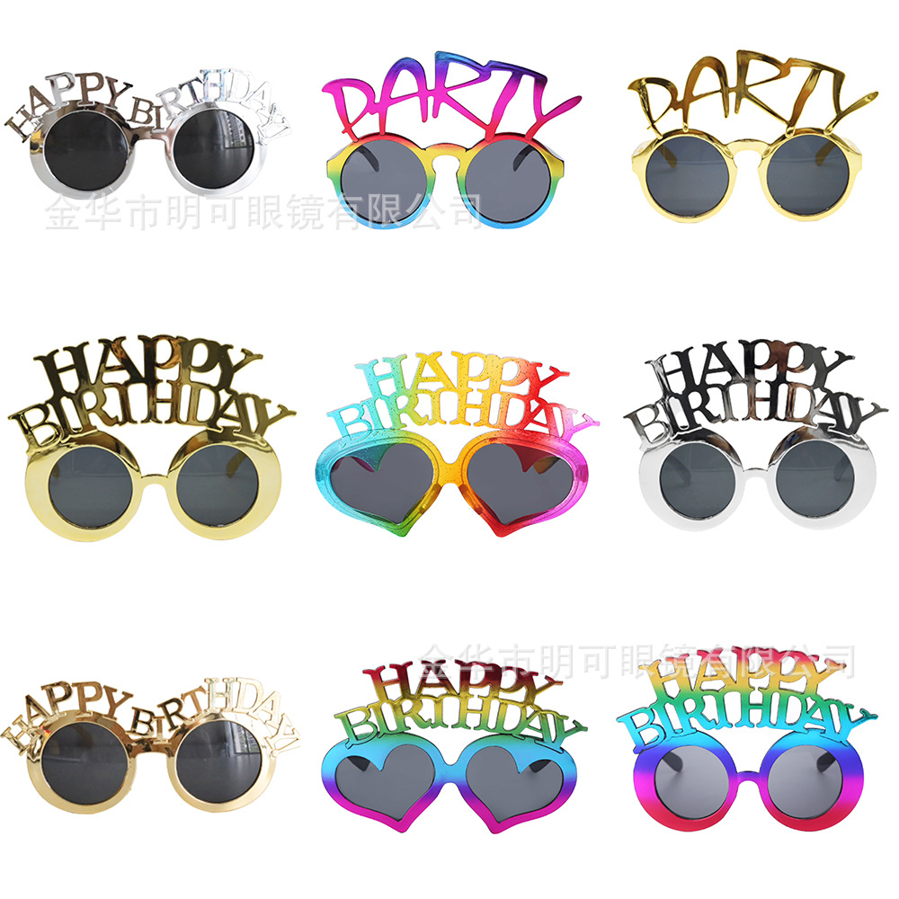 Gafas Decorativas con Letras Happy Birthday de Plástico ABS Galvanizado para Fiesta de Cumpleaños image 6