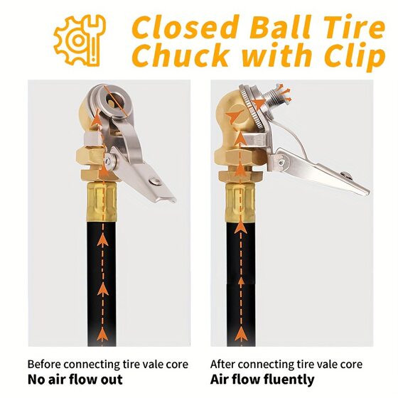 Automobile tire tire repair tire inflation chuck pneumatic tool chuck type inflation internal thread air nozzle
