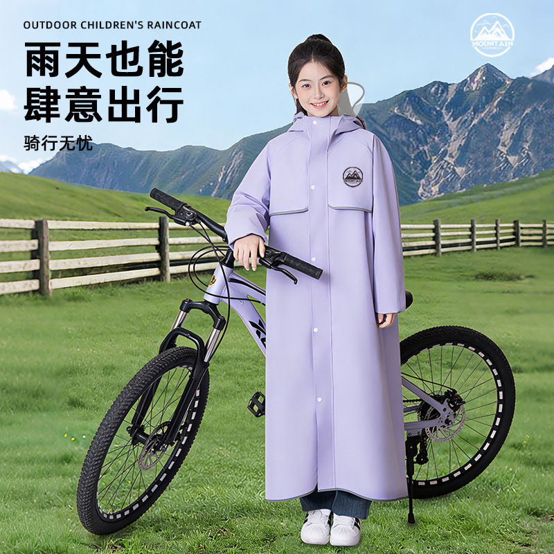 Kids raincoat, long length for cycling and school