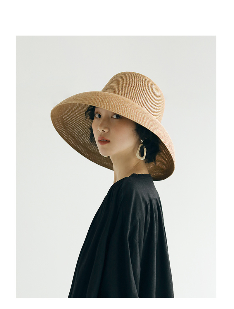 Women's Elegant Streetwear Stripe Wide Eaves Sun Hat Straw Hat display picture 2