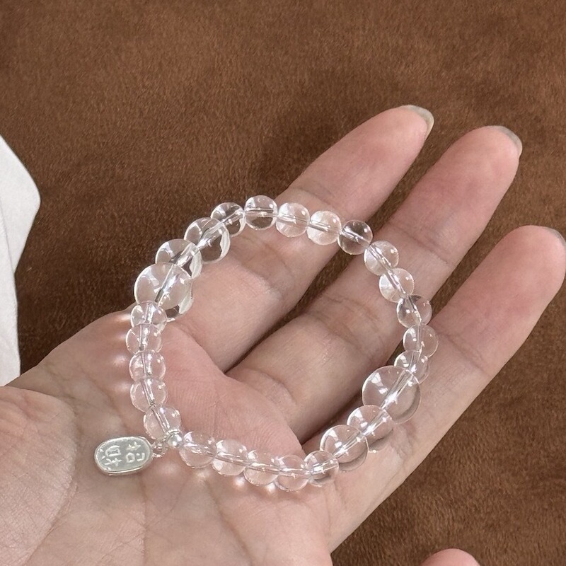 Summer New Cool Chinoiserie Lucky Brand Clear White Crystal Bracelet Simple and Versatile Jewelry
