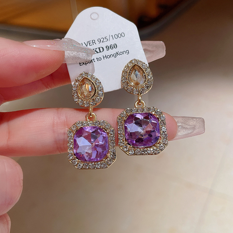 Pendientes de doble cara de la Perla del diamante de la aguja de plata Corea del Sur ins elegante pendientes de estilo frío pendientes de diseño de moda para las mujeres