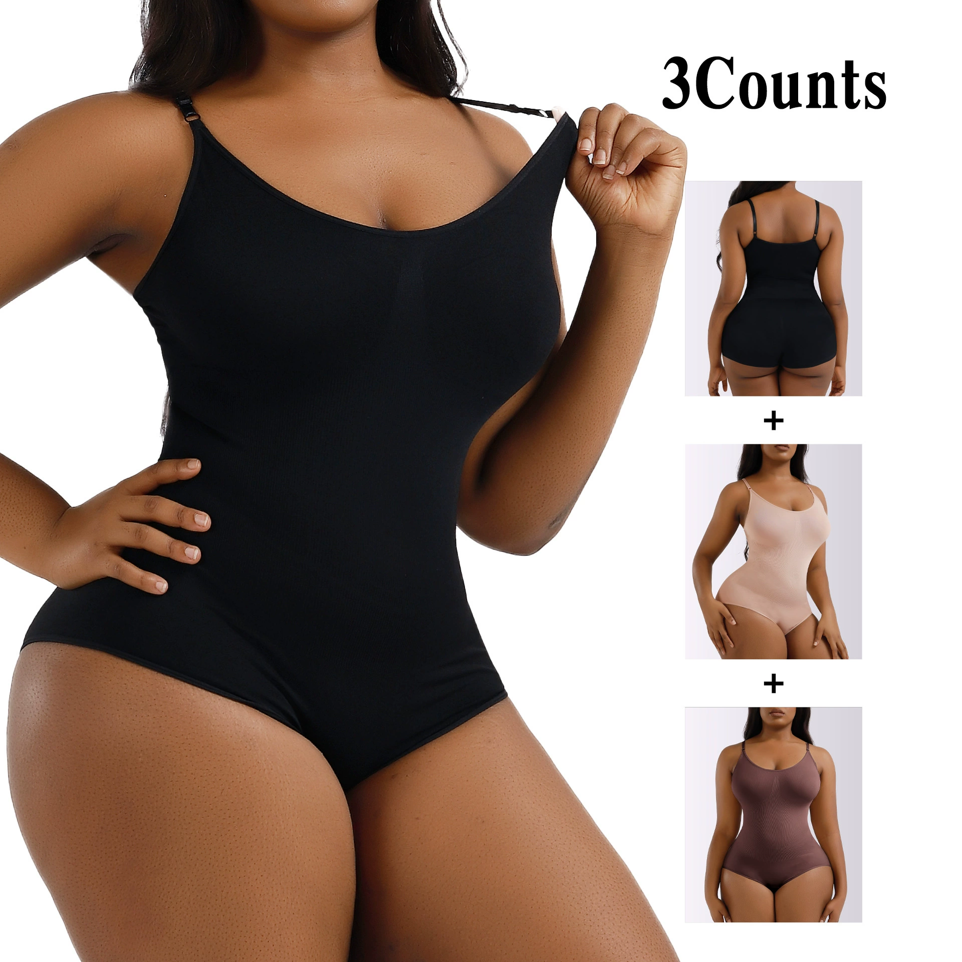 Постpartum Shapewear Bodysuit, European Style, Plus Size, Hip-Lifting Support