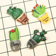 Cute plant cactus resin refrigerator magnet message simulation food baguette magnetic sticker home decoration